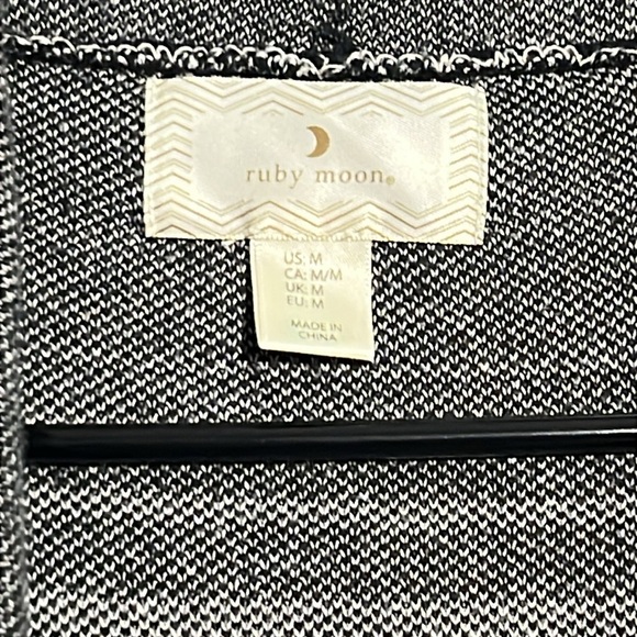 Ruby Moon Women’s Open Front Cardigan/Duster Black Gray, White - Size Medium - Picture 5 of 7